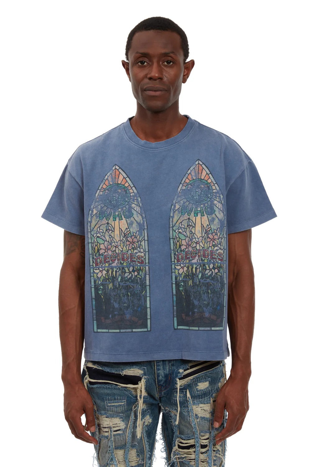 Who Decides War Faded Jersey Vintage Gray