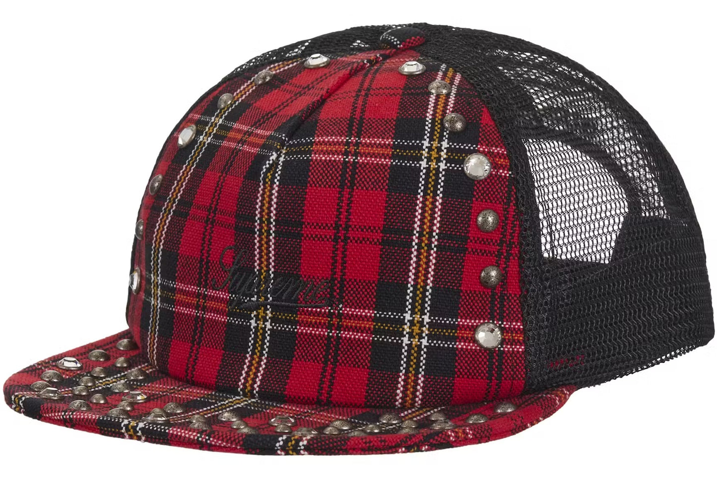 Supreme B.B. Simon Studded Mesh Back 5-Panel Cap Plaid