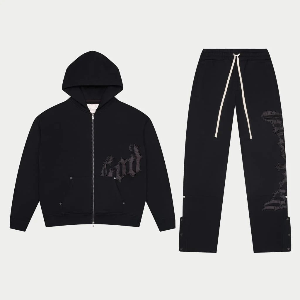Godspeed OG Logo Sweatsuit V2 Black Satin Black