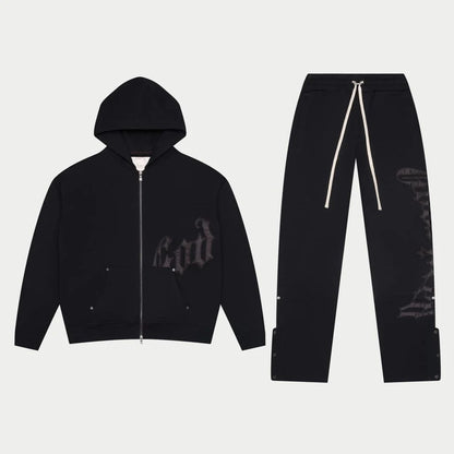 Godspeed OG Logo Sweatsuit V2 Black Satin Black