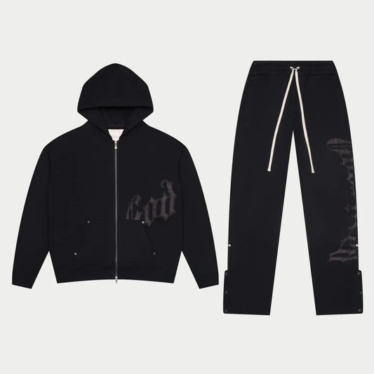 Godspeed OG Logo Sweatsuit V2 Black Satin Black