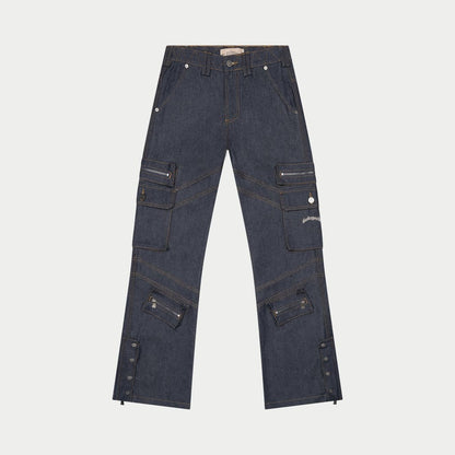 Godspeed Rockstar Flare Cargo Denim Raw Blue