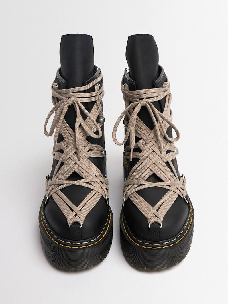 靴 Rick Owens 1460 QUAD SOLE MEGALACE BOOT Rick Owens: 1460 Quad Sole Megalace® Boot (Black) | DSML E-SHOP