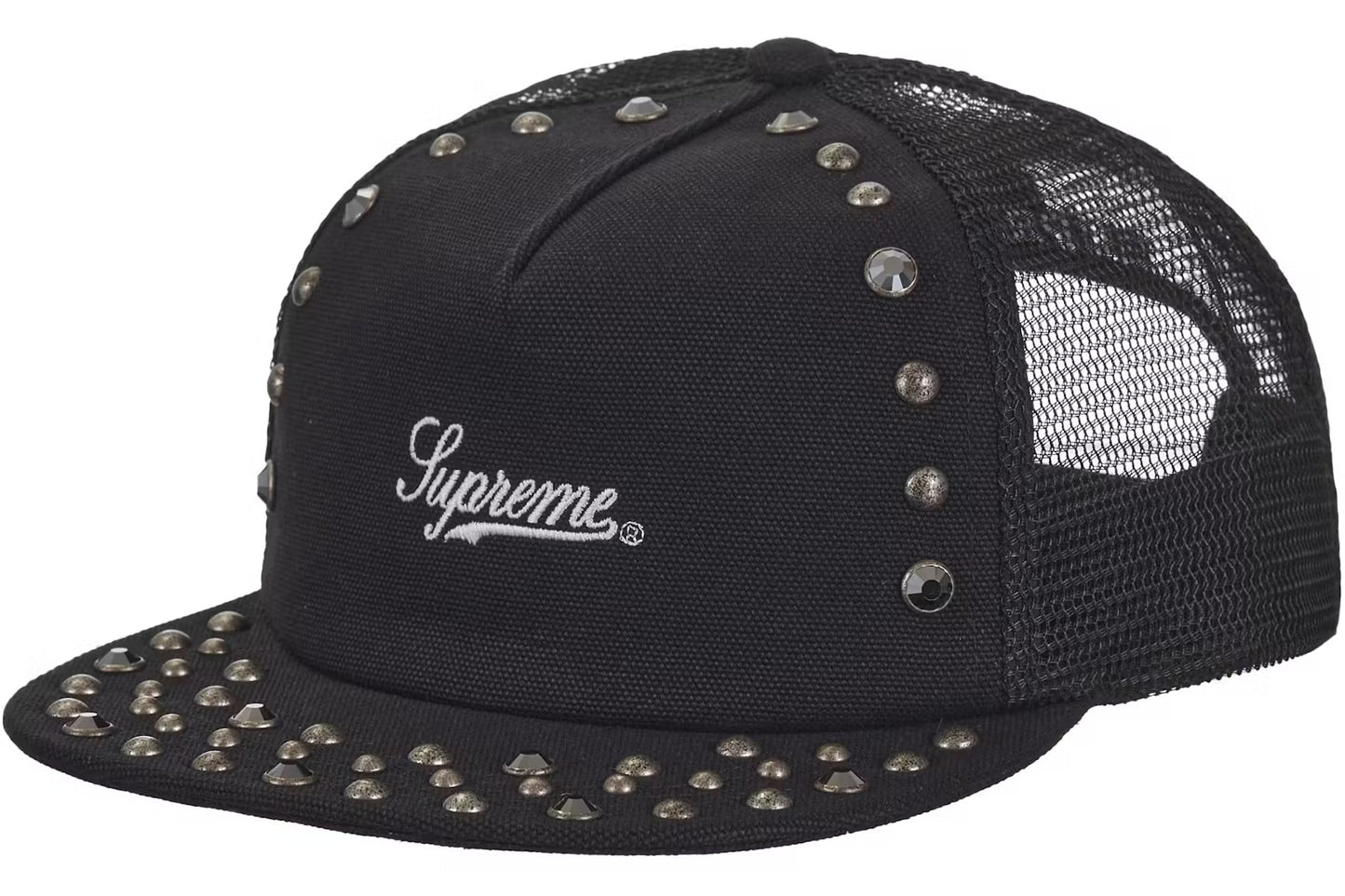 Supreme B.B. Simon Studded Mesh Back 5-Panel Cap Black