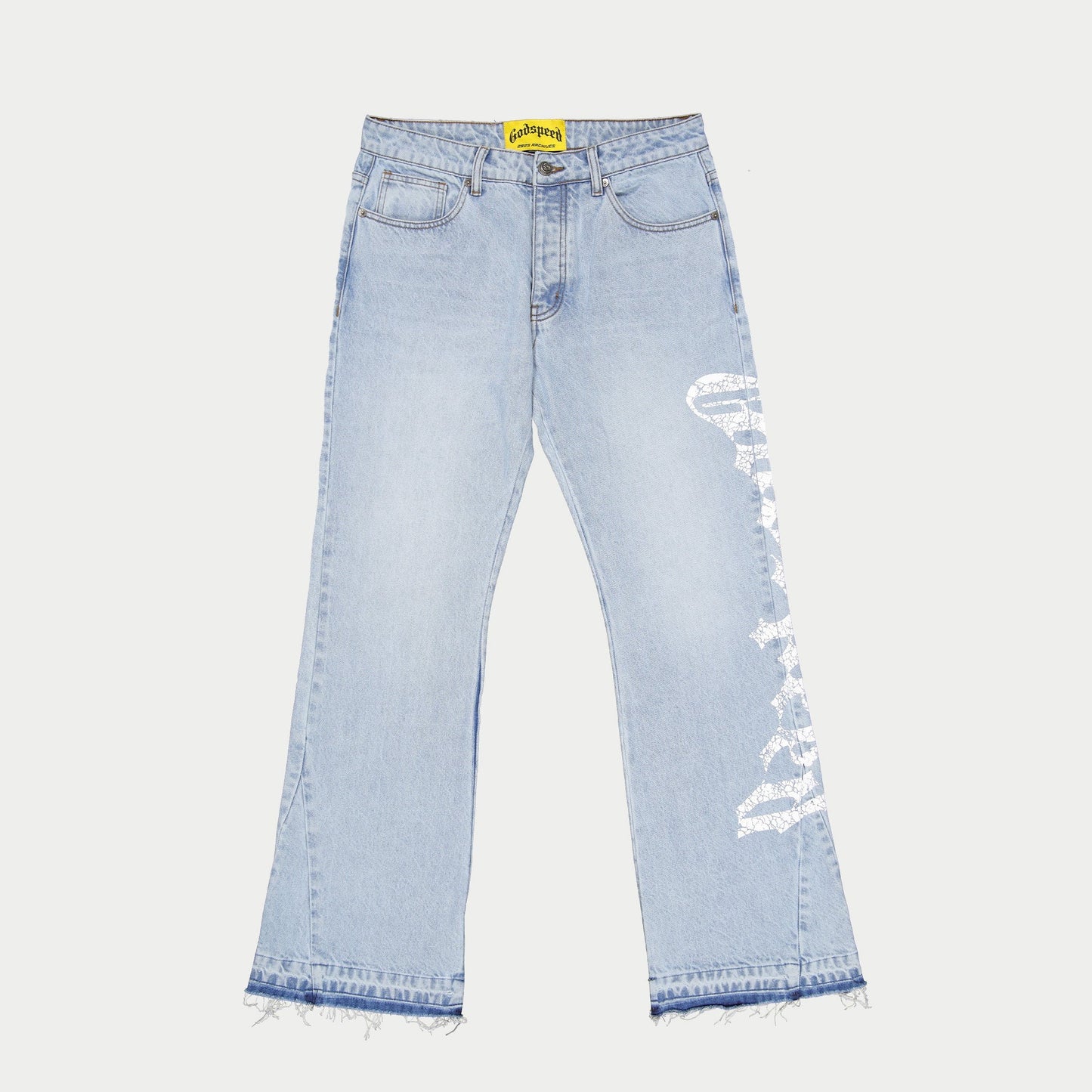 Godspeed OG Logo Flared Denim Printed Blue