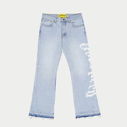 Godspeed OG Logo Flared Denim Printed Blue