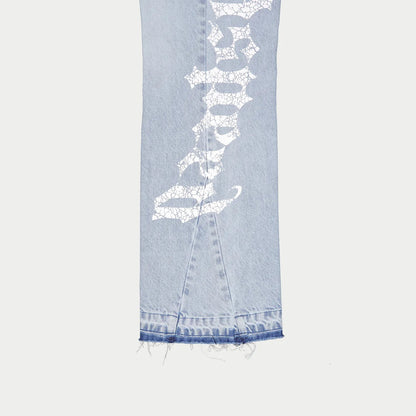 Godspeed OG Logo Flared Denim Printed Blue