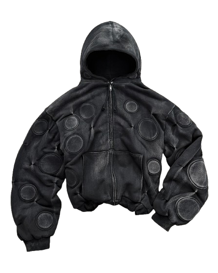 Bad Son ‘Oxygen’ Padded Zip-Up Hoodie Black