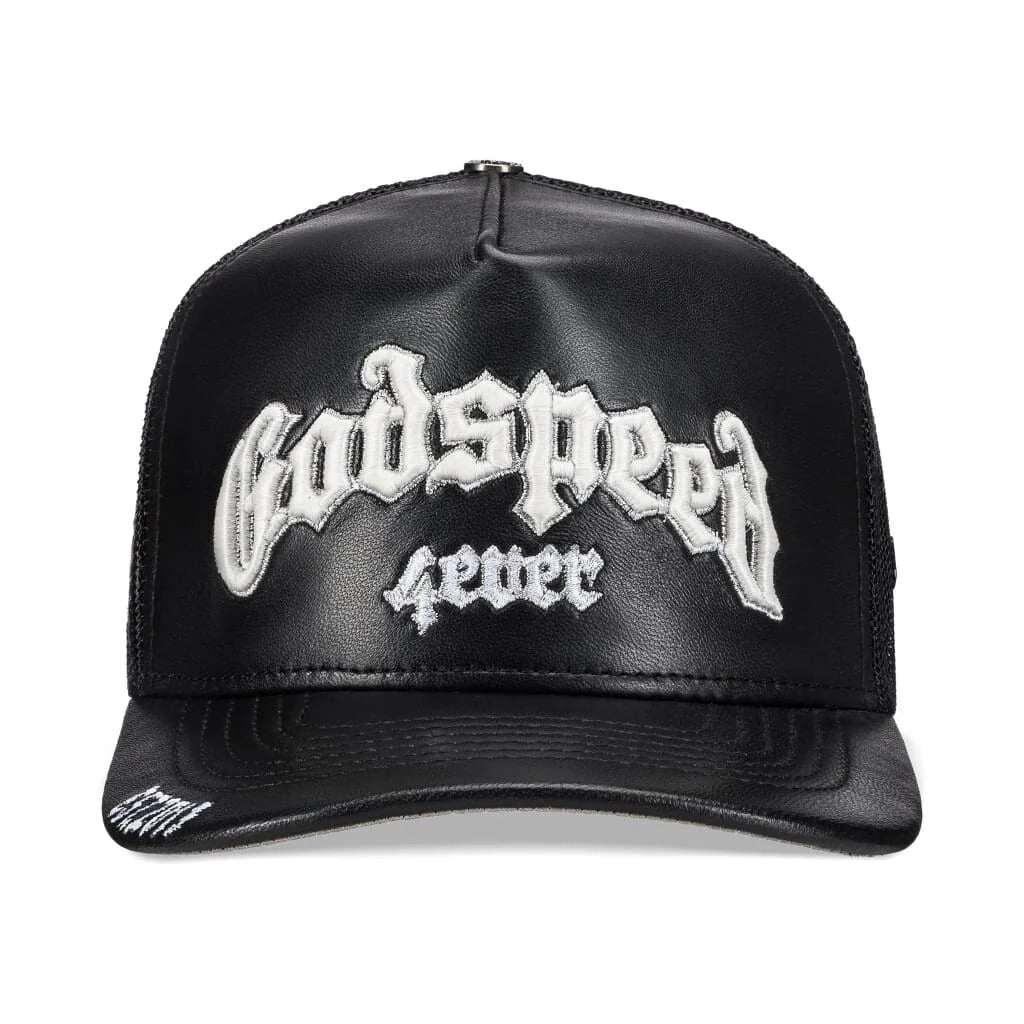 Godspeed GS Forever Premium Leather Trucker Hat Black