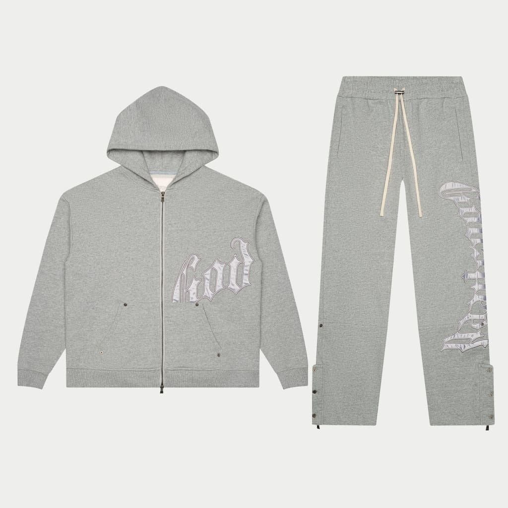 Godspeed OG Logo Sweatsuit V2 Grey Silver Satin