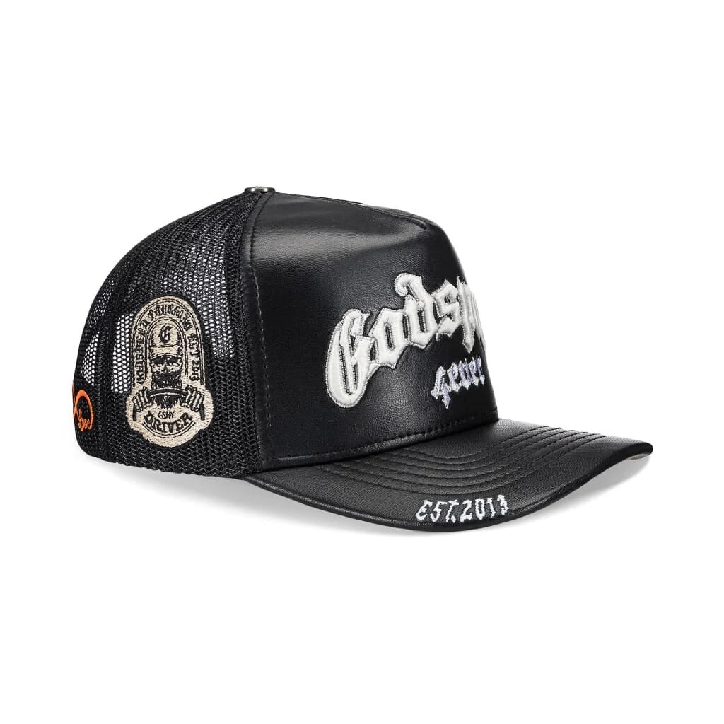 Godspeed GS Forever Premium Leather Trucker Hat Black