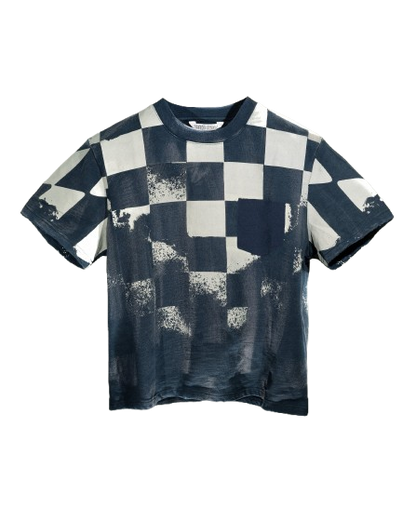Bad Son ‘Checkerboard’ T-Shirt Vintage Navy