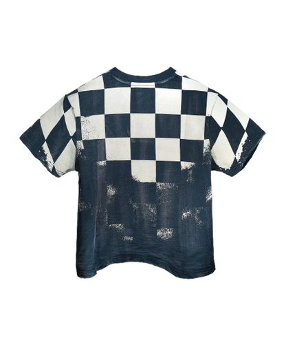 Bad Son ‘Checkerboard’ T-Shirt Vintage Navy