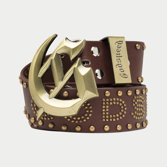 Godspeed Forged GS Studded Belt Brown