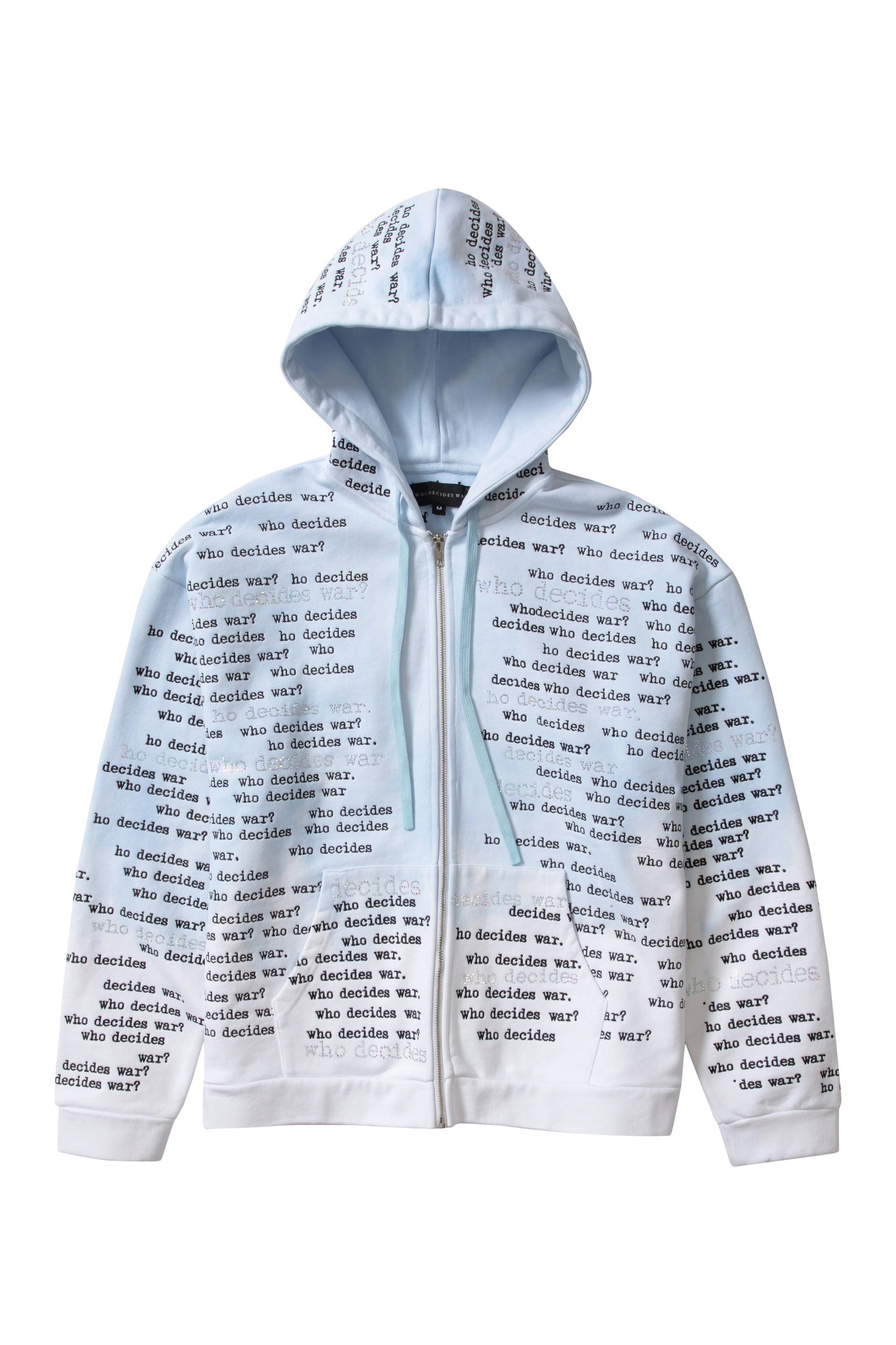 Who Decides War Scripture Zipper Hoodie Sky