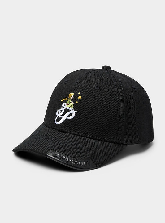 3.Paradis X Petite Prince Cursive Logo Cap Black
