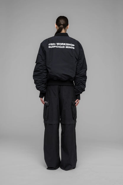 032c "SUSPICIOUS MINDS" BOMBER JACKET BLACK