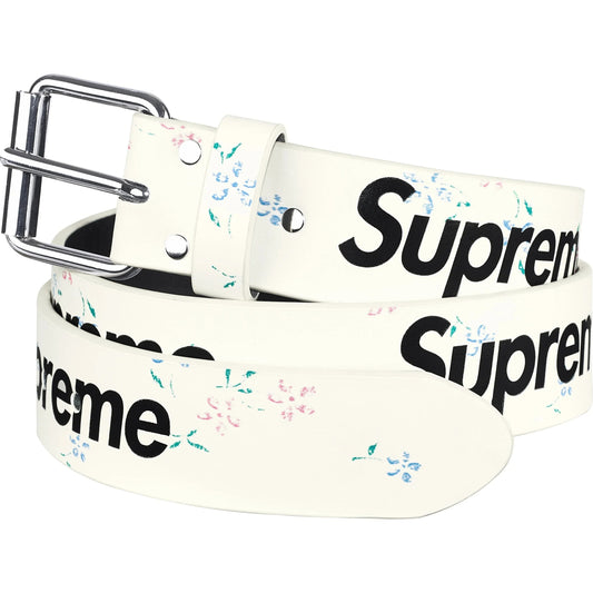Supreme Repeat Leather Belt Floral