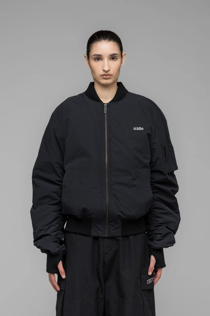 032c "SUSPICIOUS MINDS" BOMBER JACKET BLACK