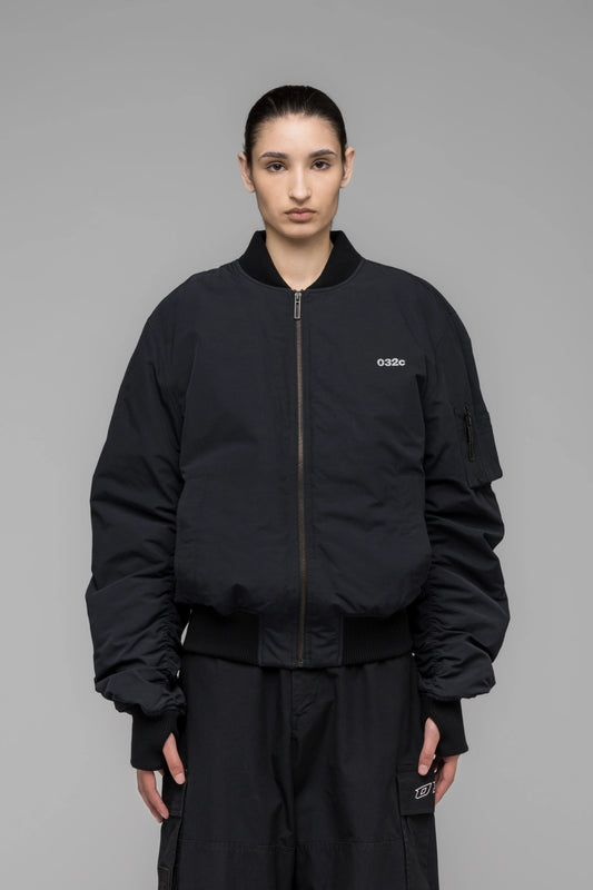 032c "SUSPICIOUS MINDS" BOMBER JACKET BLACK