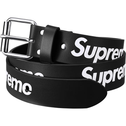 Supreme Repeat Leather Belt Black