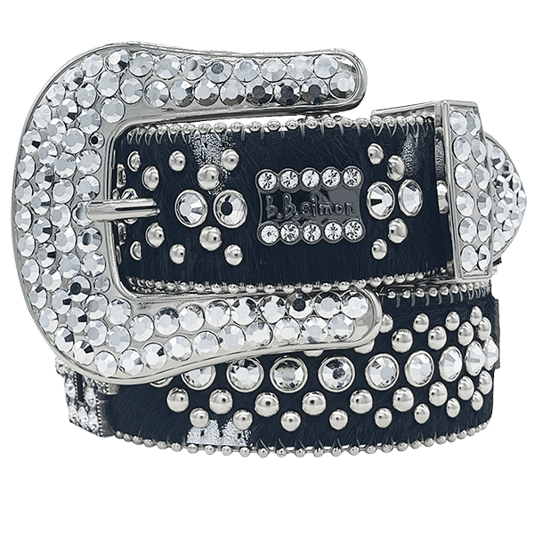 B.B. Simon Zafirah Belt Black & Chrome