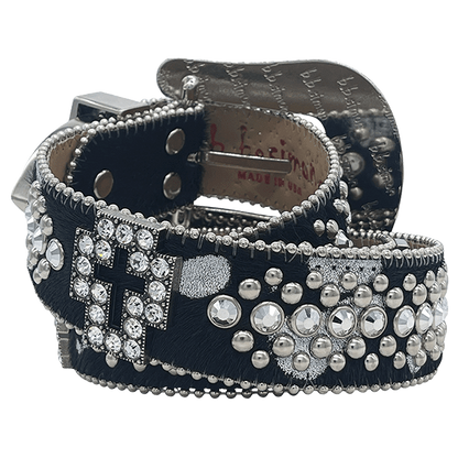 B.B. Simon Zafirah Belt Black & Chrome