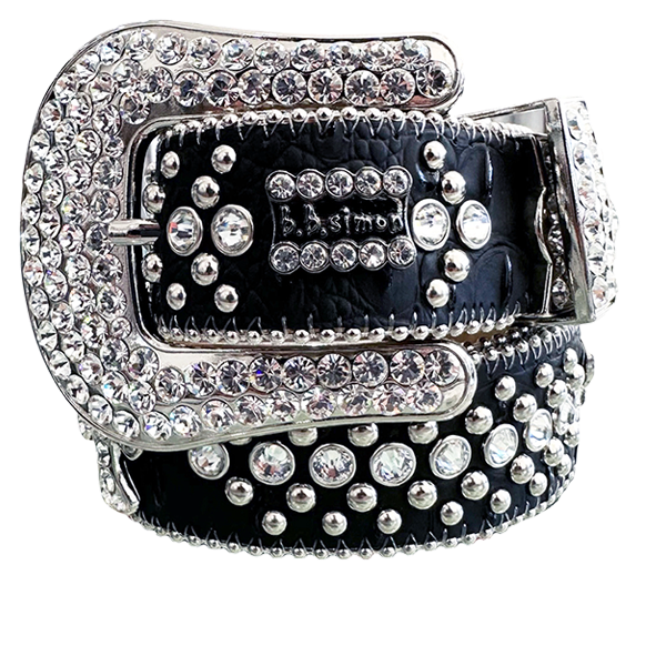 B.B. Simon Belt Adabelle Western 2 Black & Clear