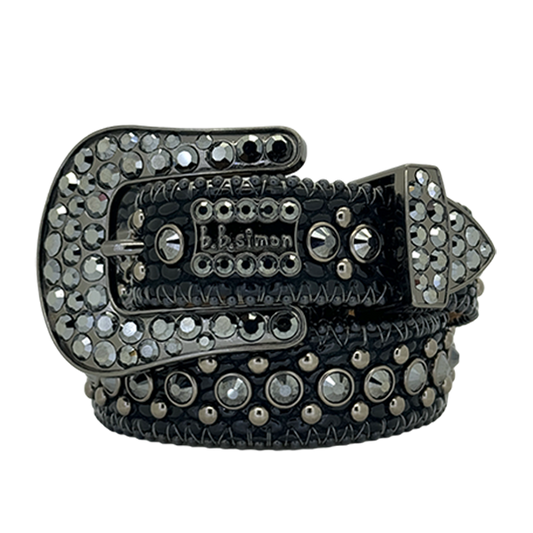 B.B. Simon Belt The Skinny Kish Black Jet Hem