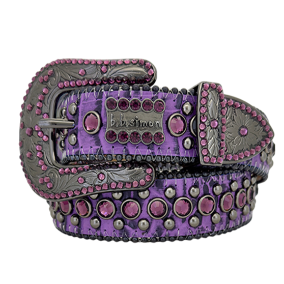 B.B. Simon Belt Western Skinny Indigo Lt.Amethyst