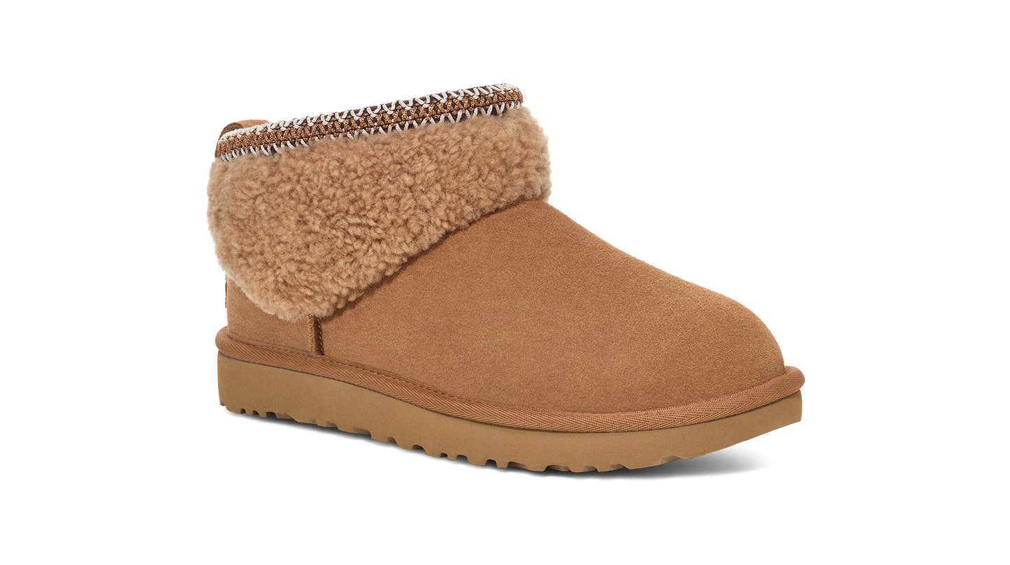 UGG W Classic Ultra Mini Maxicurly Chestnut