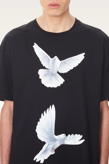 3.Paradis Freedom Dove 3D Print T-shirt Black