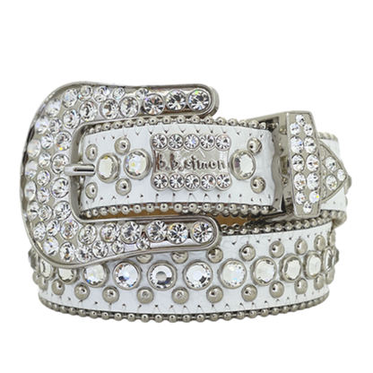 B.B. Simon Belt The Skinny Kish White Clear