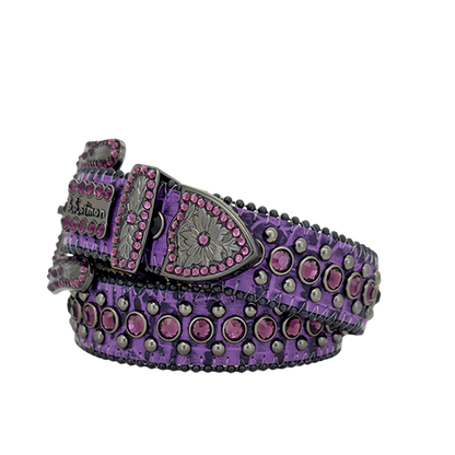 B.B. Simon Belt Western Skinny Indigo Lt.Amethyst