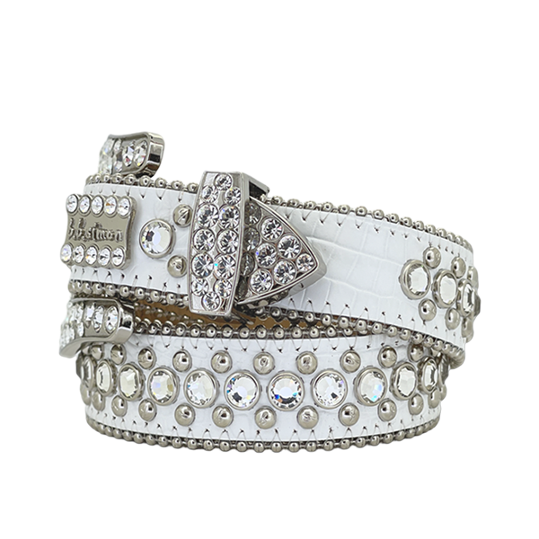 B.B. Simon Belt The Skinny Kish White Clear