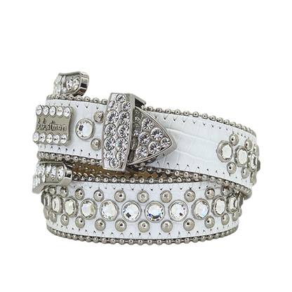 B.B. Simon Belt The Skinny Kish White Clear