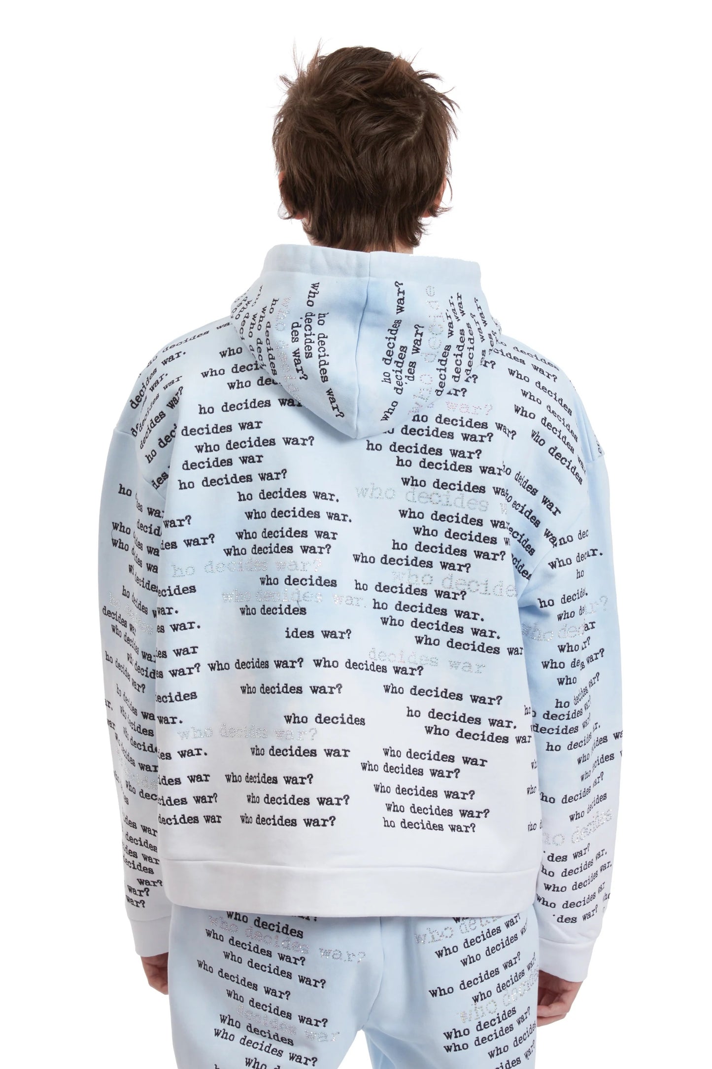 Who Decides War Scripture Zipper Hoodie Sky