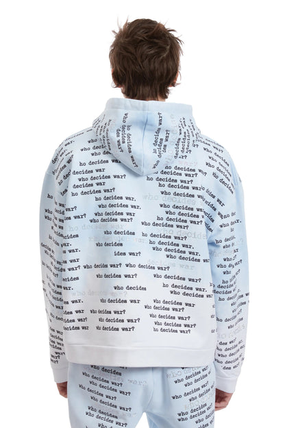 Who Decides War Scripture Zipper Hoodie Sky