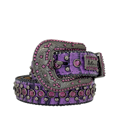 B.B. Simon Belt Western Skinny Indigo Lt.Amethyst