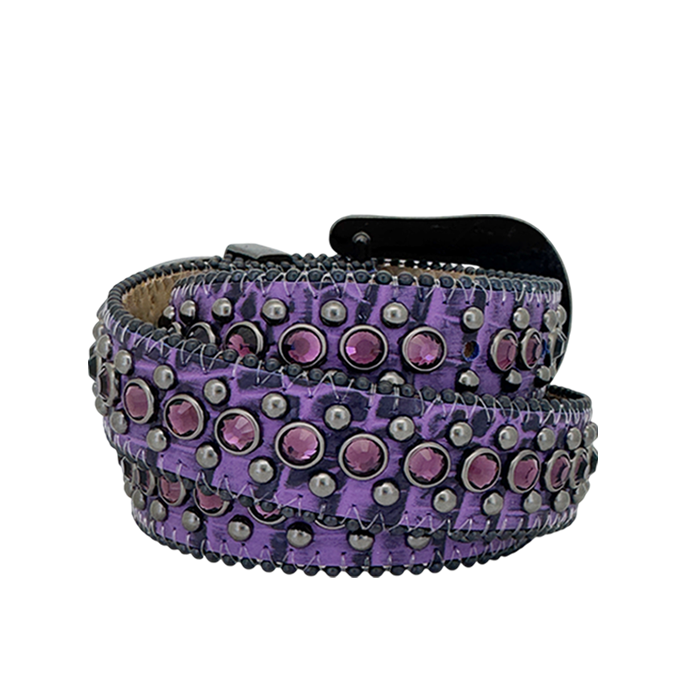 B.B. Simon Belt Western Skinny Indigo Lt.Amethyst