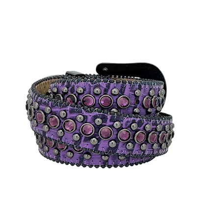 B.B. Simon Belt Western Skinny Indigo Lt.Amethyst