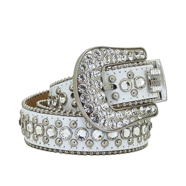 B.B. Simon Belt The Skinny Kish White Clear