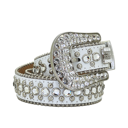 B.B. Simon Belt The Skinny Kish White Clear