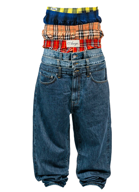 A$AP ROCKY AWGE Layered Stacked Denim Pants