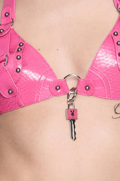 Namilia Playboy Deconstructed Handbag Bra Top Pink