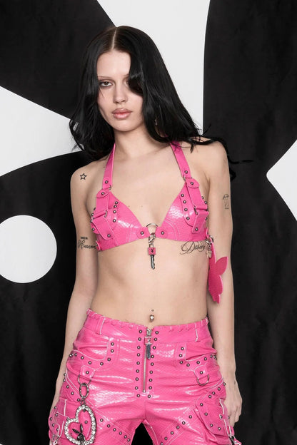 Namilia Playboy Deconstructed Handbag Bra Top Pink